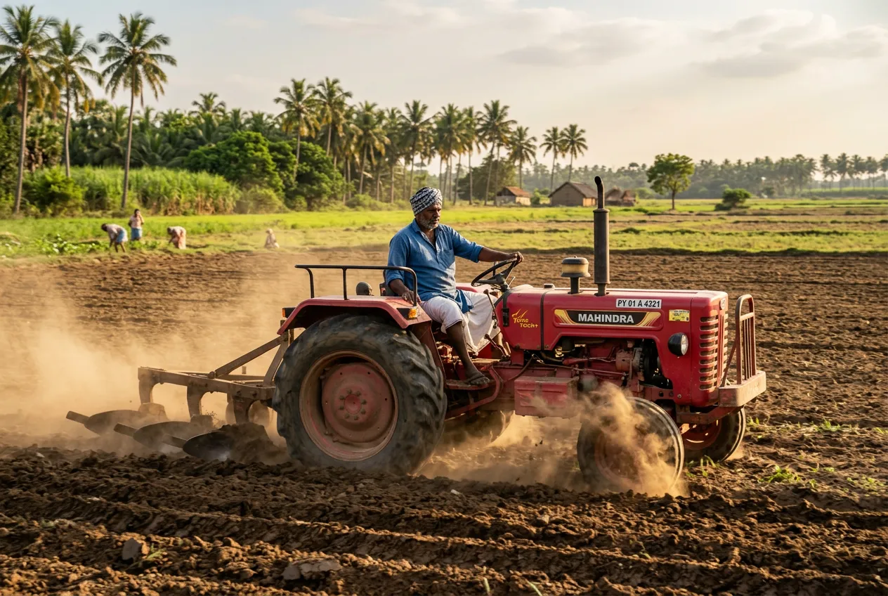 Modern tractor farming in India